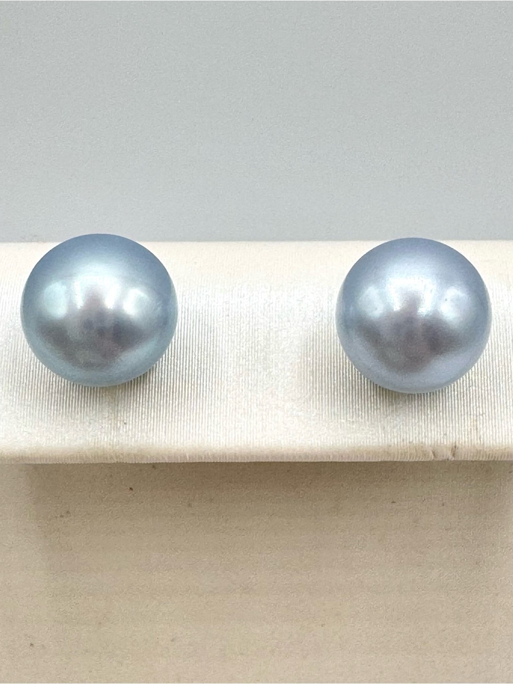 Signed Honora Baby Blue Pearl Stud Earrings 925 Sterling Silver 8mm Baby Shower